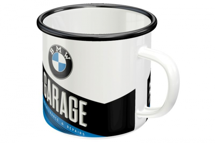 Emaille Tasse "BMW Garage"